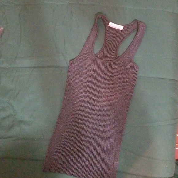 Gold glittered razor back dressy tank top - Picture 3 of 4